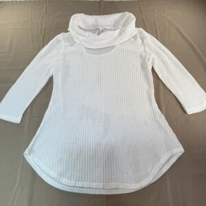 No Boundaries Cowl Neck Sweater Top Open Back Size XL 3/4 Sleeve Chic Sleek